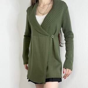 Y2K Academia Fairy Green Cardigan Sweater One-Button